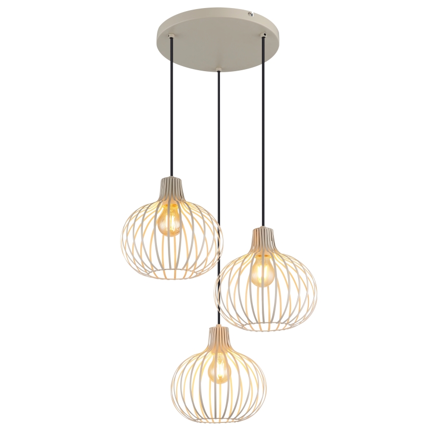 Globo - Полилей на кабел 3xE27/40W/230V бежов