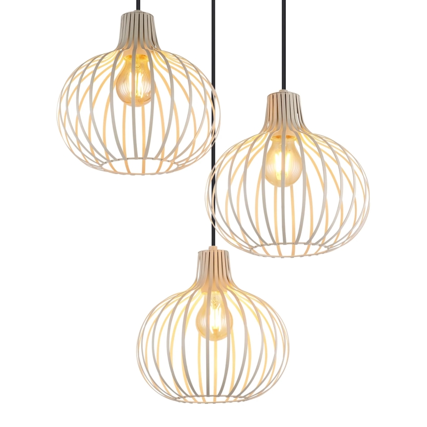 Globo - Полилей на кабел 3xE27/40W/230V бежов
