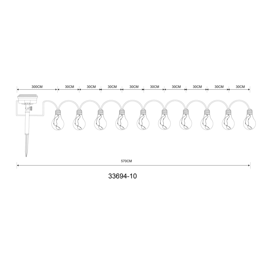 Globo - LED Соларен декоративни лампички 50xLED/0,06W/3,2V 570 см IP44