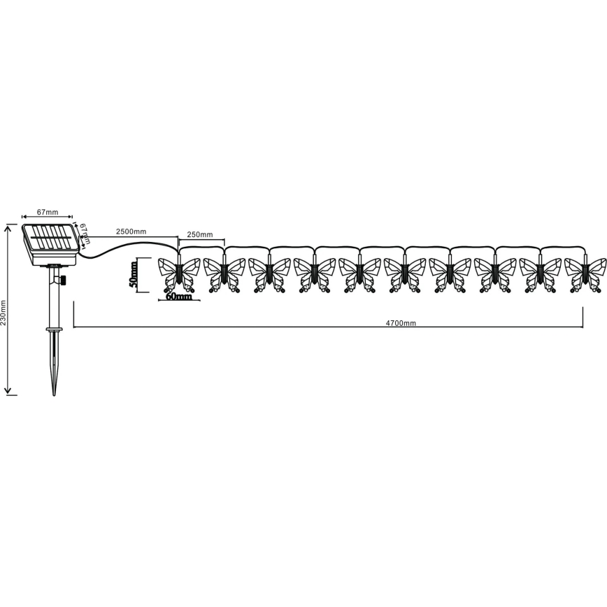 Globo - LED RGB Декоративни лампички 10xLED/0,06W/3,2V 470 см IP44