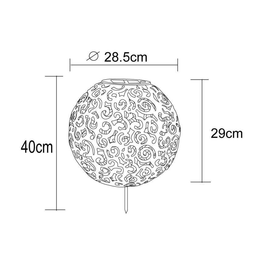 Globo - LED Соларна лампа LED/0,06W/1,2V сребрист IP44 285x400 мм