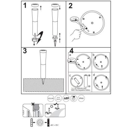 Globo - К-кт 2бр. LED соларни лампи LED/0,1W/3V 6000K IP44