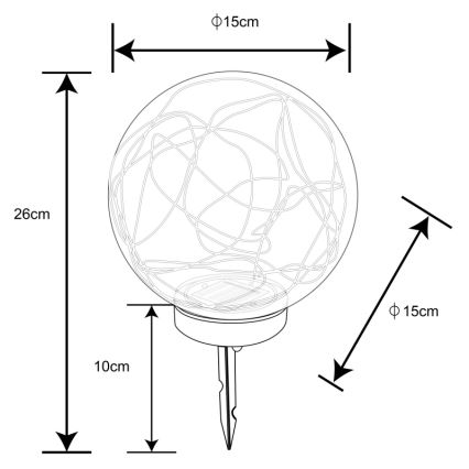 Globo - LED Соларна лампа 20xLED/0,06W/1,2V Ø 15 см IP44 600 mAh