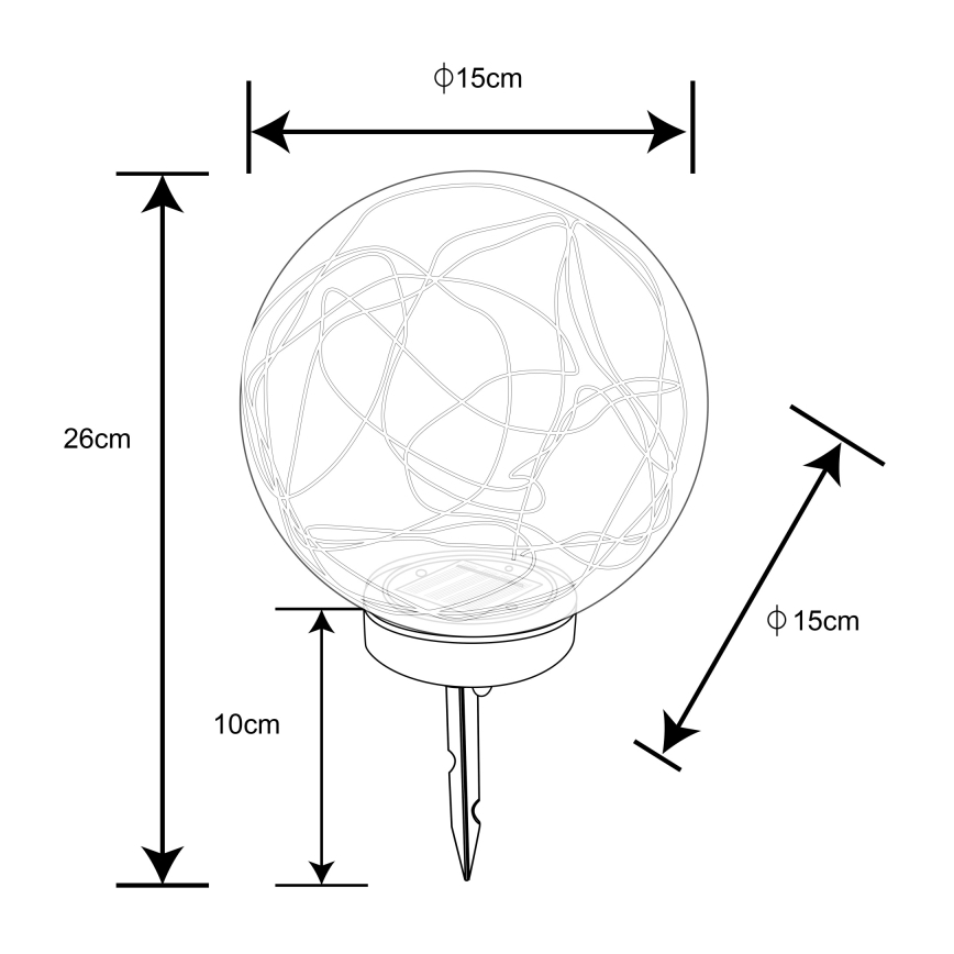Globo - LED Соларна лампа 20xLED/0,06W/1,2V Ø 15 см IP44 600 mAh