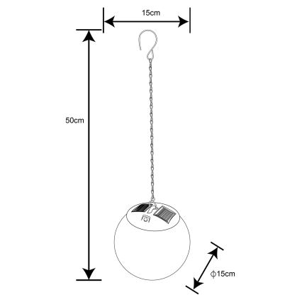 Globo - LED соларна верижна лампа 20xLED/0,06W/1,2V пр. 15 см IP44 600 mAh
