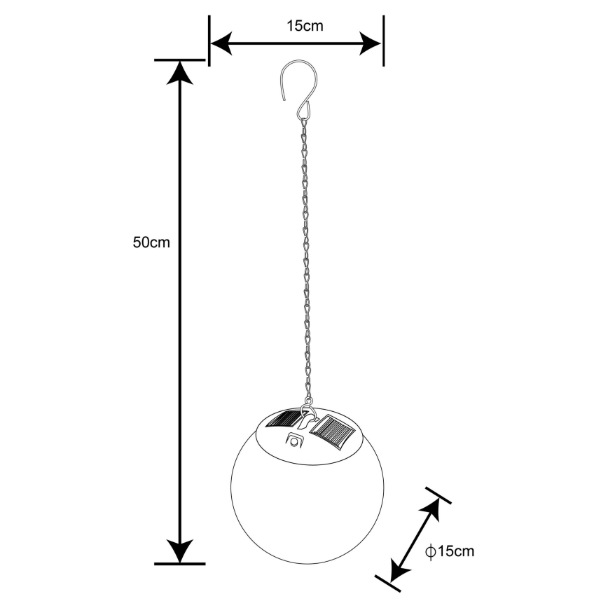 Globo - LED Соларен полилей висящ 20xLED/0,06W/1,2V Ø 15 см IP44 600 mAh