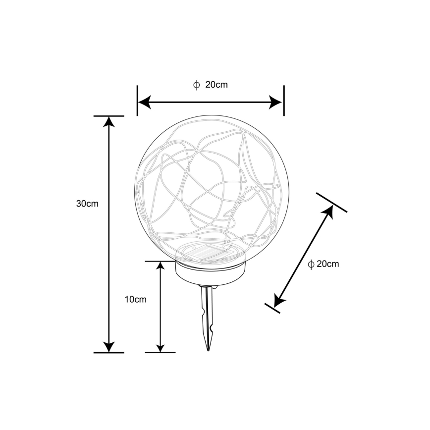 Globo - LED Соларна лампа 30xLED/0,06W/1,2V Ø 20 см IP44