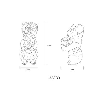 Globo - LED соларна декорация LED/0,02W/3V IP44 300 mAh куче