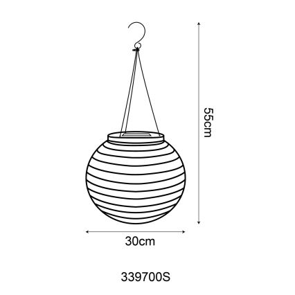 Globo - LED Висяща соларна лампа LED/0,5W/3V IP44 300 mAh бежов