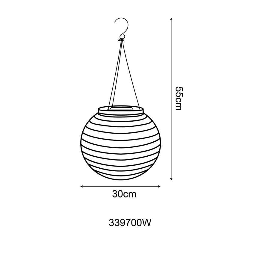 Globo - LED Висяща соларна лампа LED/0,5W/3V IP44 бял 300 mAh