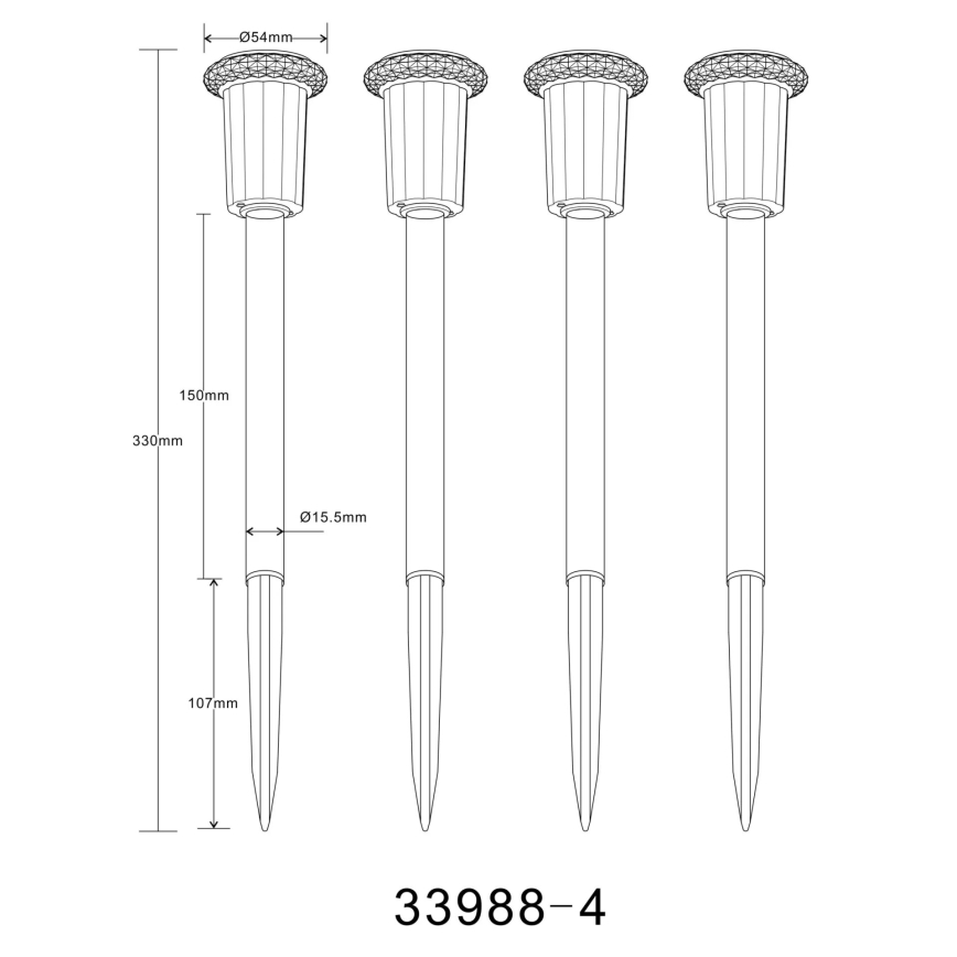 Globo - К-кт 4x LED Соларна лампа LED/0,06W/1,2V IP44 100 mAh
