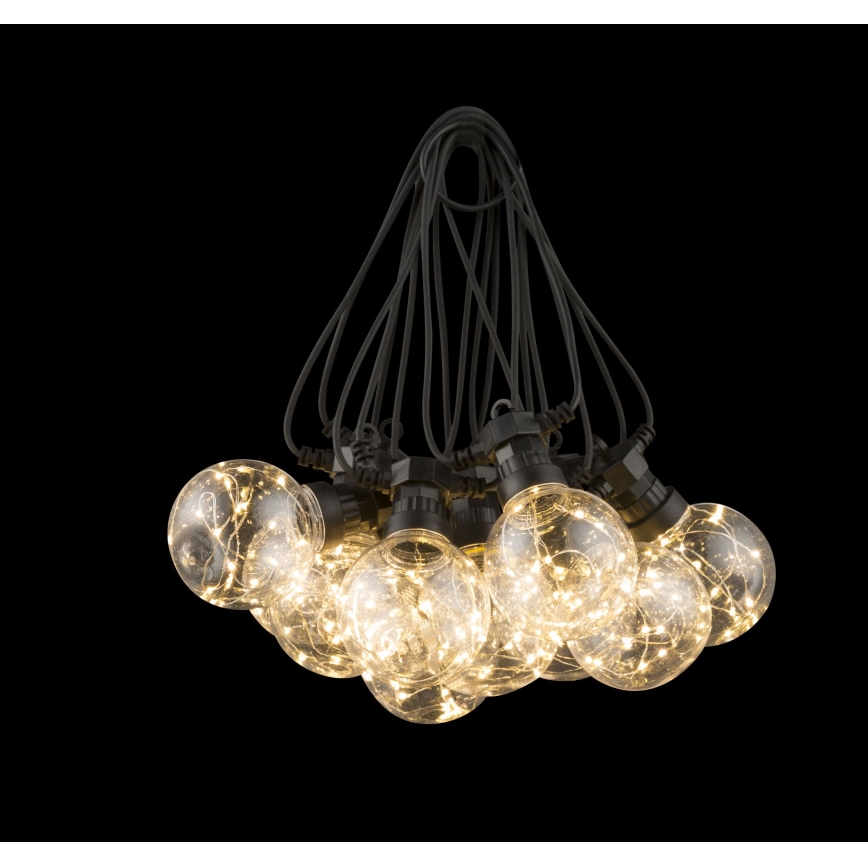 Globo - LED Външна декоративна верига 10xLED/0,27W/230V 7,5 м IP44 черна