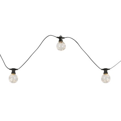 Globo - LED Външна декоративна верига 10xLED/0,27W/230V 7,5 м IP44 черна