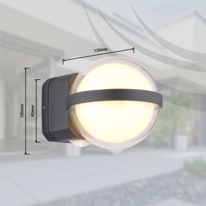 Globo - LED Екстериорен аплик LED/12W/230V IP54 черен