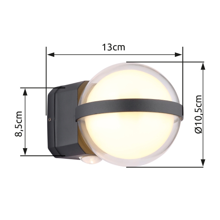 Globo - LED Екстериорен аплик LED/12W/230V IP54 черен