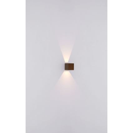 Globo - LED Екстериорен аплик 2xLED/3W/230V IP44 кафяв