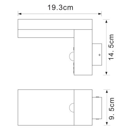 Globo - LED Екстериорна лампа със сензор LED/9,5W/230V IP44