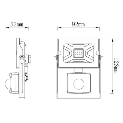 Globo - LED Прожектор със сензор LED/10W/230V IP44
