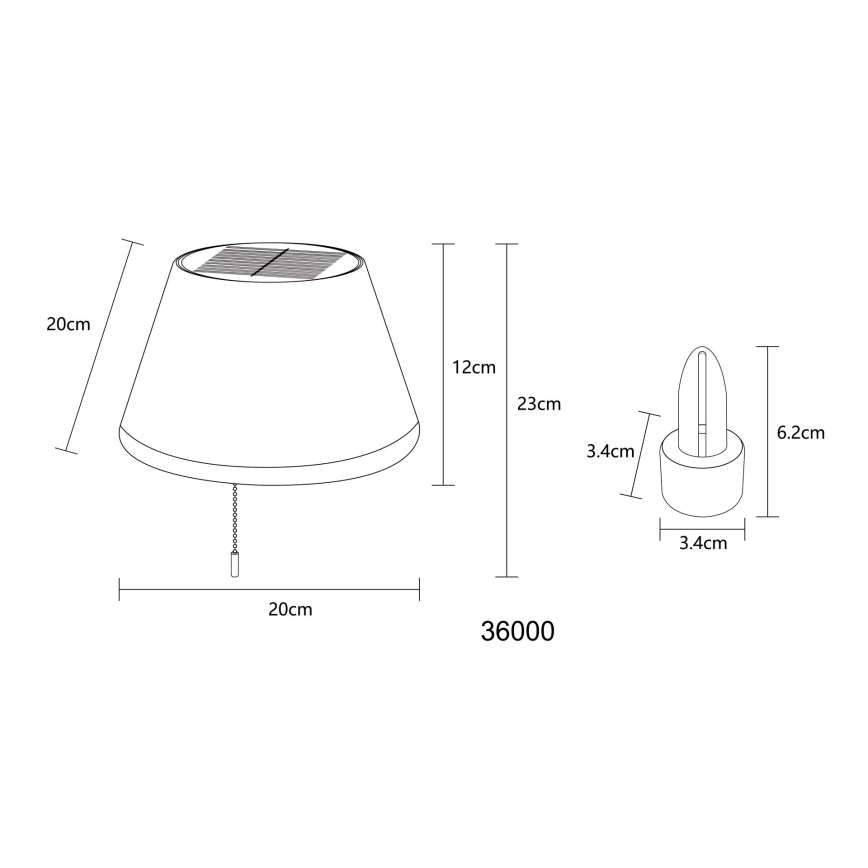 Globo - LED Соларен абажур за бутилка 10xLED/1,5W/3V IP44