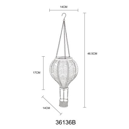 Globo - Соларна декорация с висулка 20xLED/0,5W/3V IP44 летящ балон