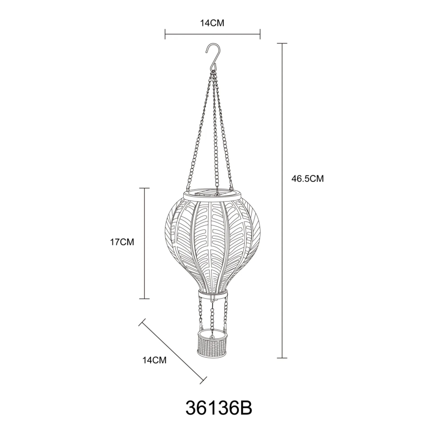 Globo - Соларна декорация с висулка 20xLED/0,5W/3V IP44 летящ балон