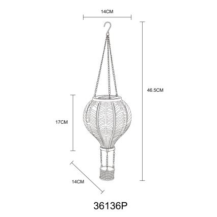 Globo - LED Соларна декорация с висулка 20xLED/0,5W/3V IP44 летящ балон