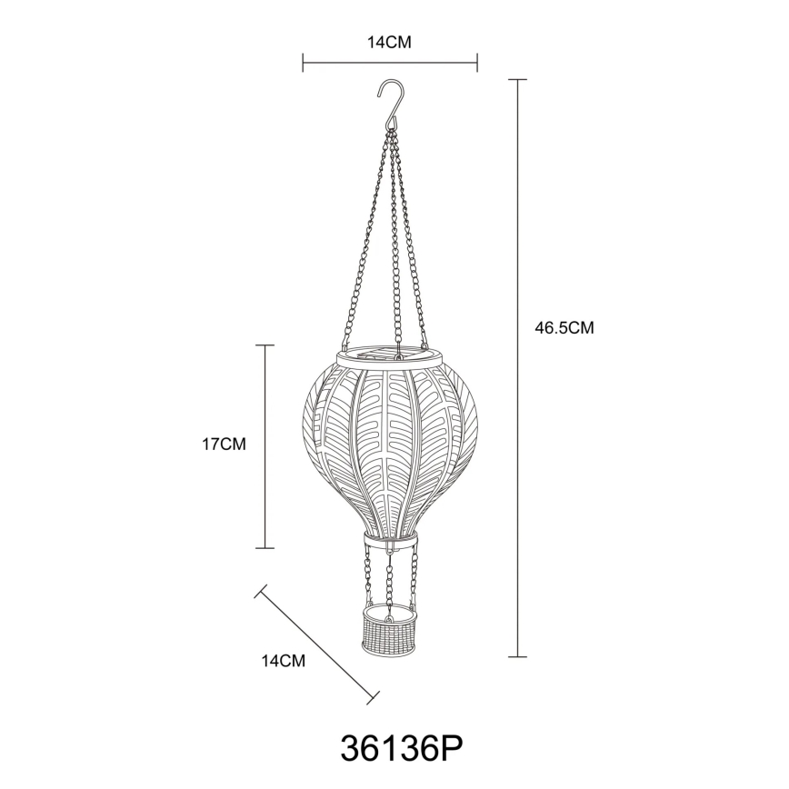 Globo - LED Соларна декорация с висулка 20xLED/0,5W/3V IP44 летящ балон