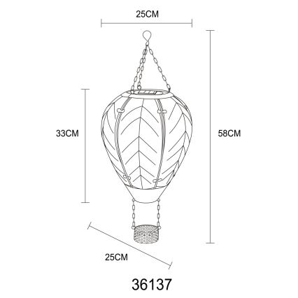 Globo - LED Соларна декорация с висулка 24xLED/0,2W/3V IP44 летящ балон