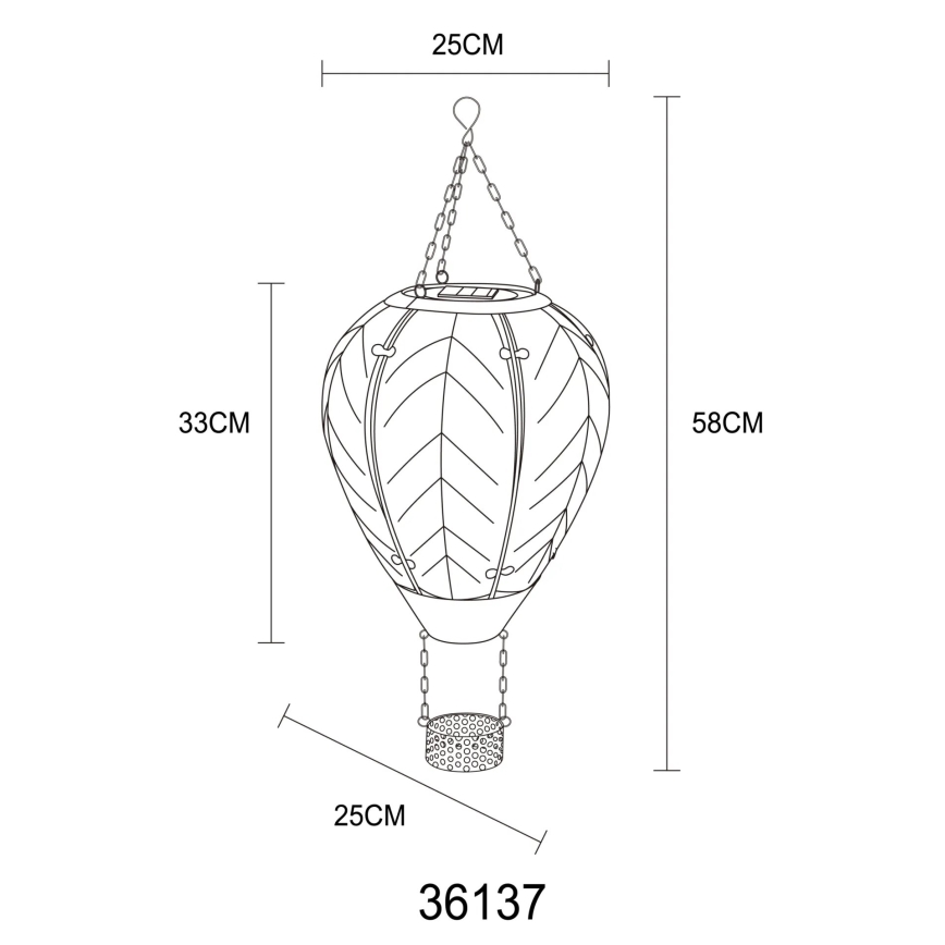 Globo - LED Соларна декорация с висулка 24xLED/0,2W/3V IP44 летящ балон
