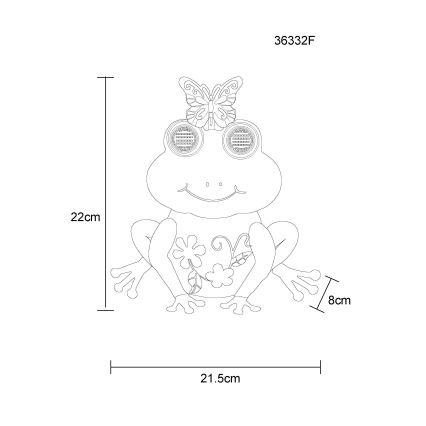 Globo - LED соларно осветително тяло 104xLED/3V IP44 300 mAh жаба