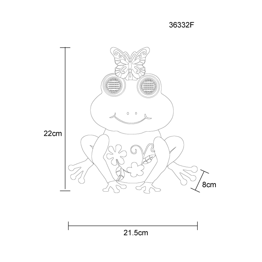 Globo - LED соларно осветително тяло 104xLED/3V IP44 300 mAh жаба