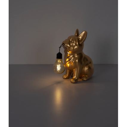 Globo - LED соларно осветително тяло LED/3V IP44 300 mAh златисто куче