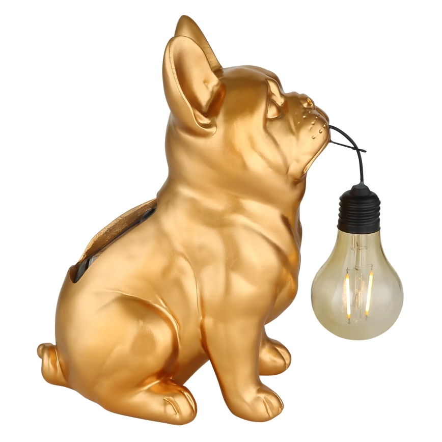 Globo - LED соларно осветително тяло LED/3V IP44 300 mAh златисто куче