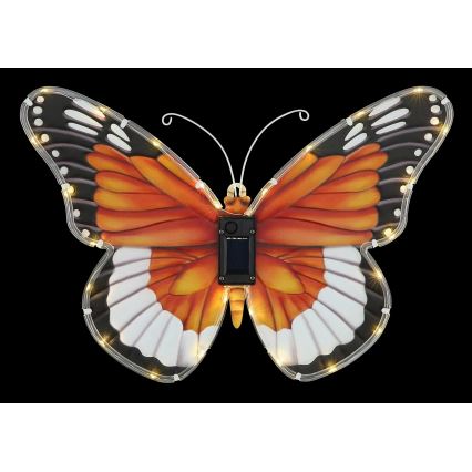 Globo - соларно LED осветително тяло 3V IP44, 200 mAh, дизайн пеперуда