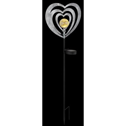 Globo - LED соларно осветително тяло LED/3V IP44 300 mAh сребърно сърце