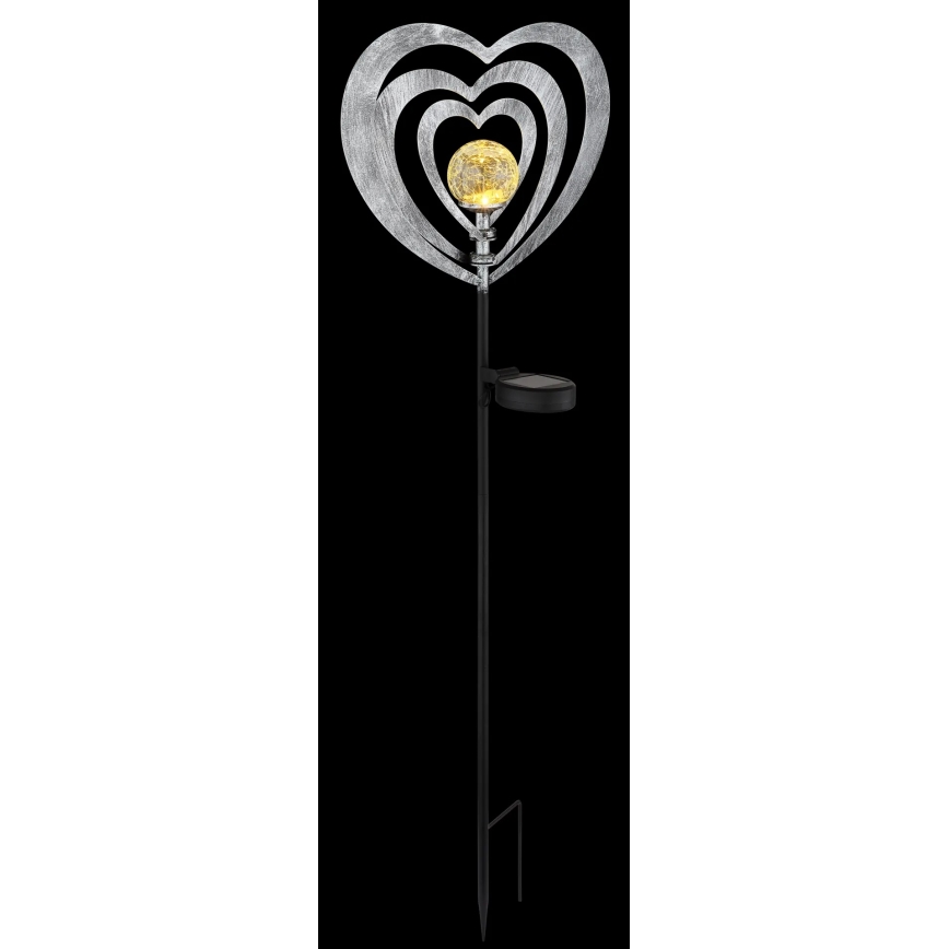 Globo - LED соларно осветително тяло LED/3V IP44 300 mAh сребърно сърце