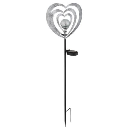 Globo - LED соларно осветително тяло LED/3V IP44 300 mAh сребърно сърце
