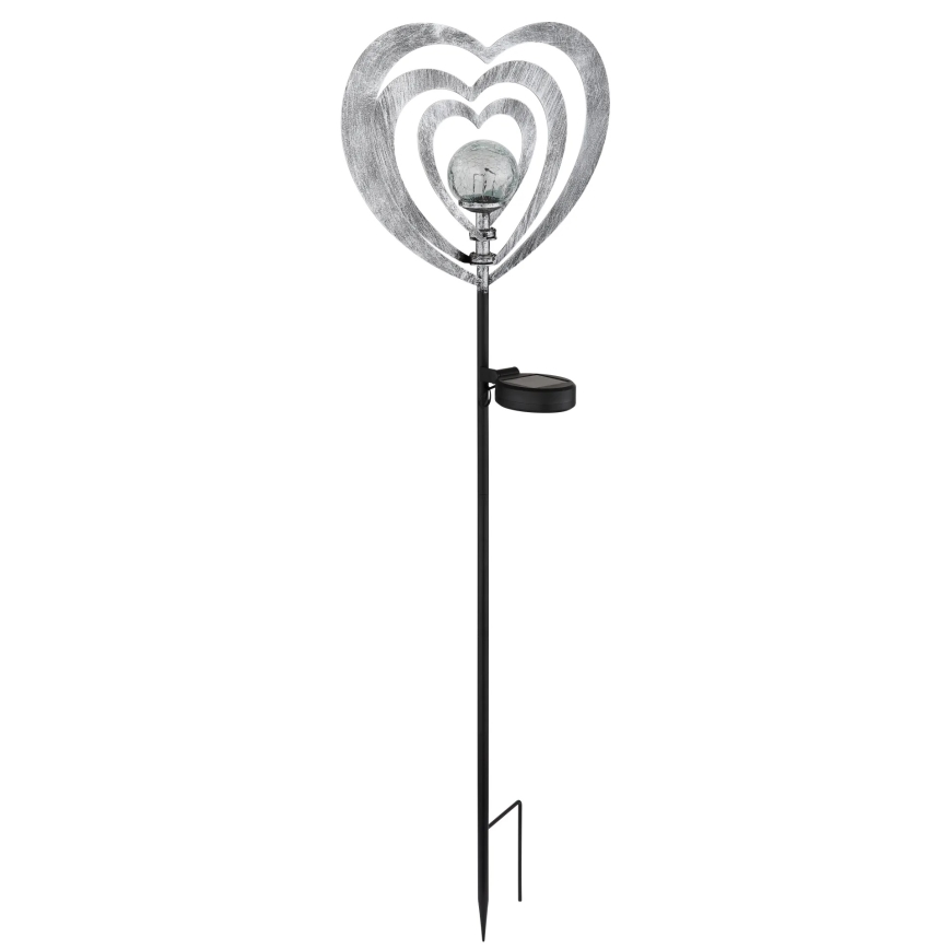 Globo - LED соларно осветително тяло LED/3V IP44 300 mAh сребърно сърце