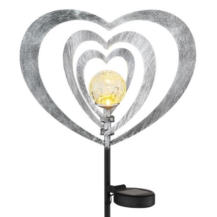 Globo - LED соларно осветително тяло LED/3V IP44 300 mAh сребърно сърце
