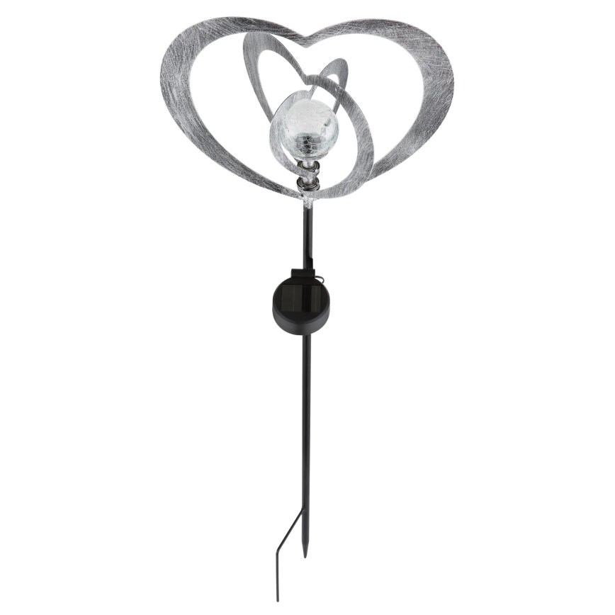 Globo - LED соларно осветително тяло LED/3V IP44 300 mAh сребърно сърце