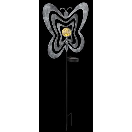 Globo - LED соларно осветително тяло LED/3V IP44 300 mAh сребърна пеперуда
