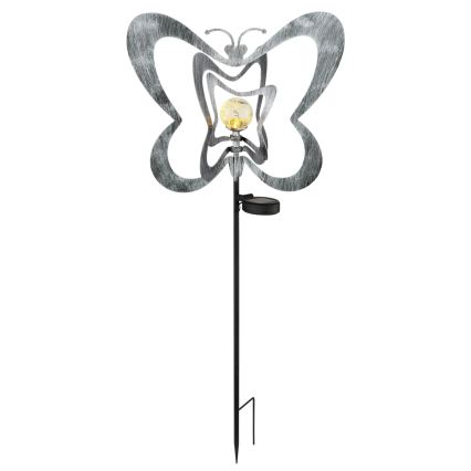 Globo - LED соларно осветително тяло LED/3V IP44 300 mAh сребърна пеперуда
