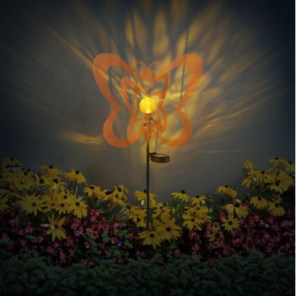 Globo - LED соларно осветително тяло LED/3V IP44 300 mAh ръждясала пеперуда