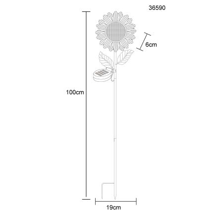 Globo - LED соларно осветително тяло 200xLED/3V IP44 600 mAh цвете