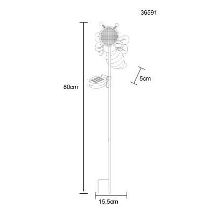 Globo - LED соларно осветително тяло 200xLED/3V IP44 600 mAh пчела