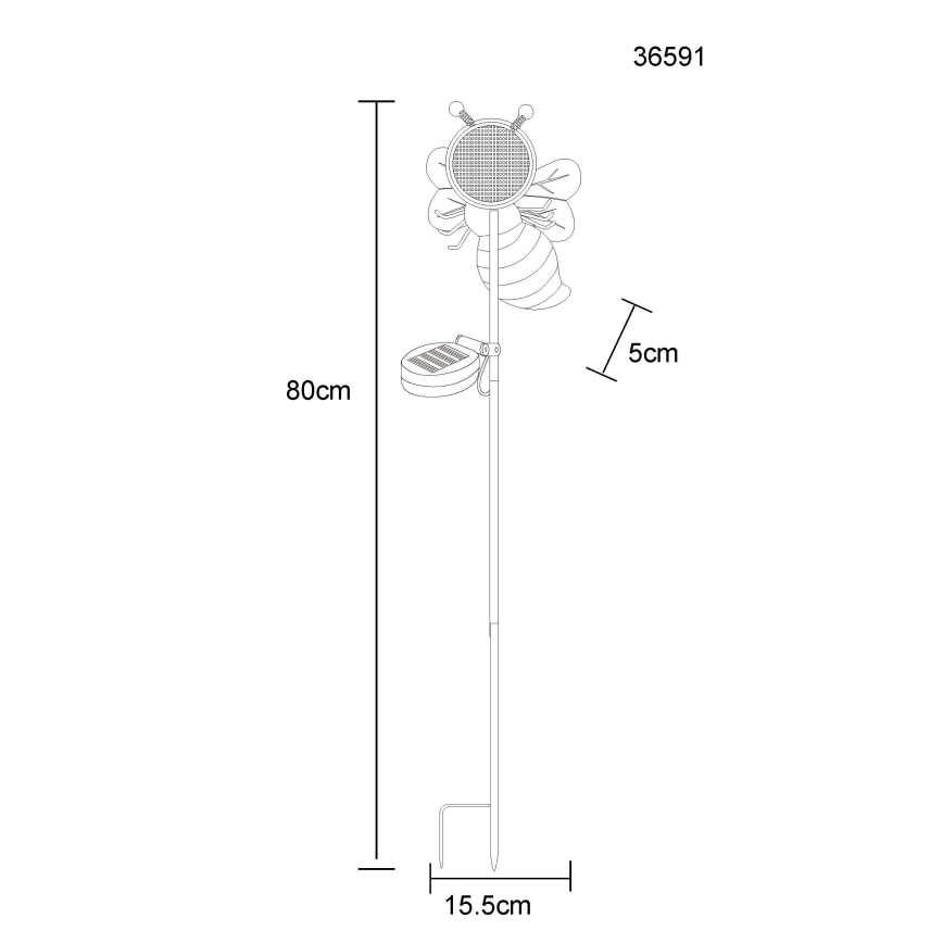 Globo - LED соларно осветително тяло 200xLED/3V IP44 600 mAh пчела