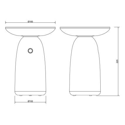 Globo - LED Димируем соларен докосване лампа LED/10W/230V IP54 бял