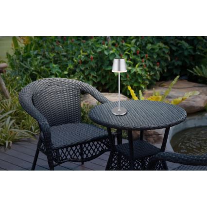 Globo - LED Соларна лампа LED/0,6W/3V 3000K IP44 матов хром