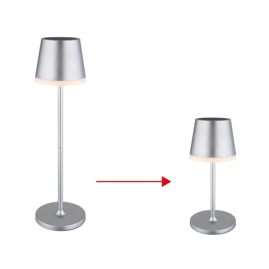 Globo - LED Соларна лампа LED/0,6W/3V 3000K IP44 матов хром