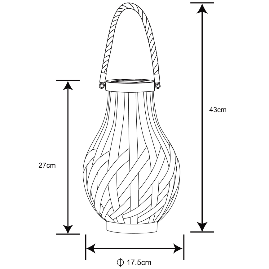 Globo - LED Соларна лампа LED/0,06W/3V IP44 бамбук